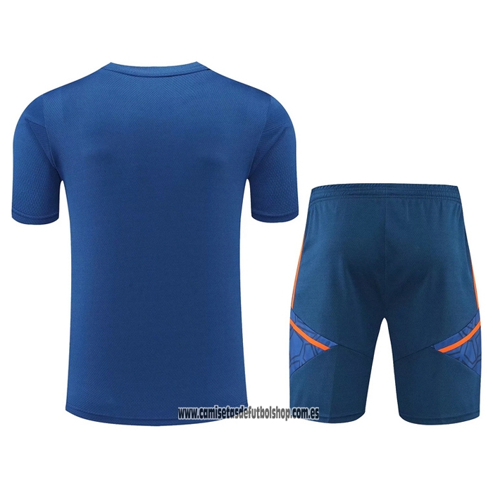Chandal del Manchester United 22-23 Manga Corta Azul - Pantalon Corto